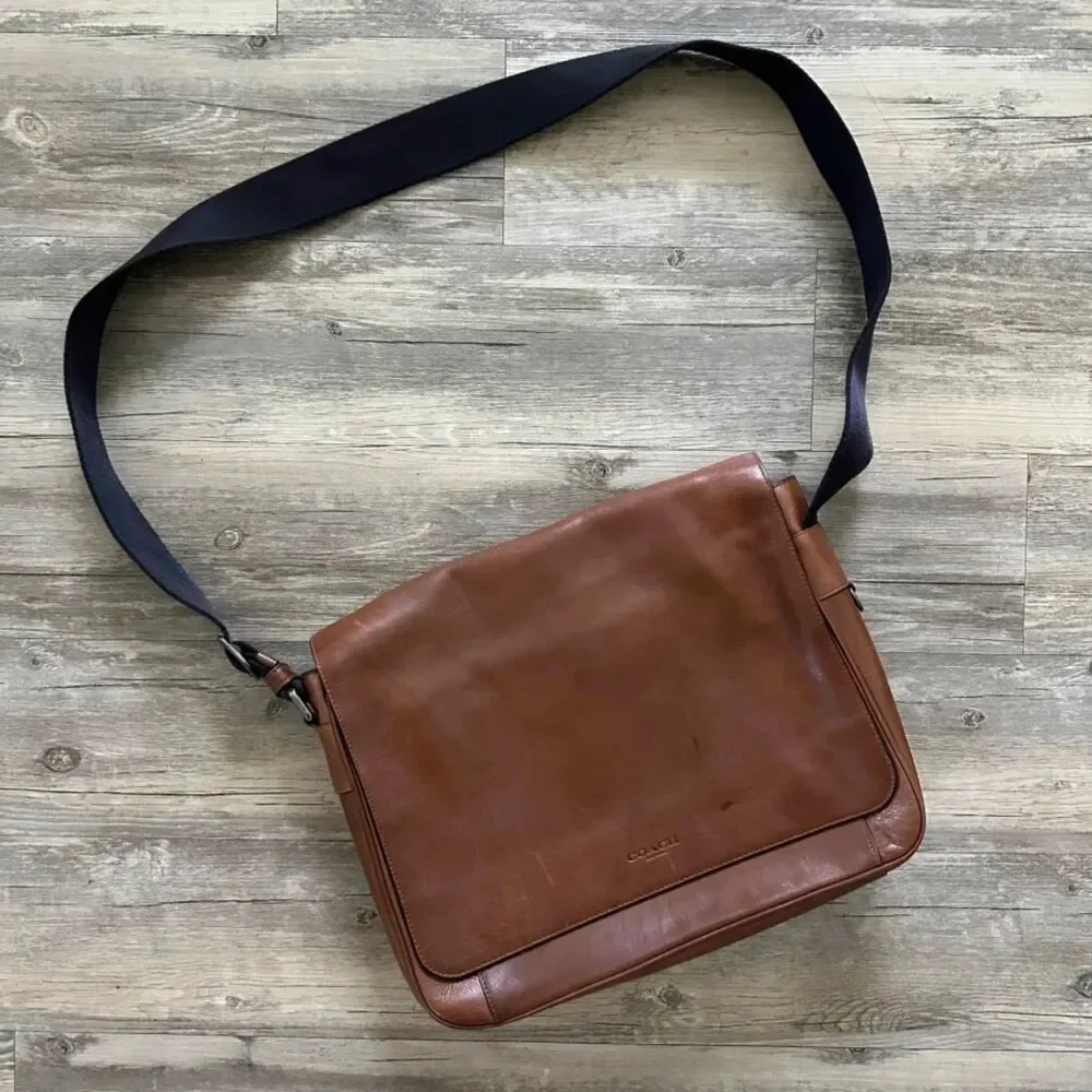 Vintage Coach Metropolitan Brown Leather Messenger Bag